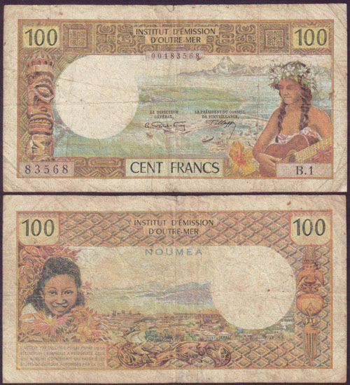 1969 New Caledonia 100 Francs L000025